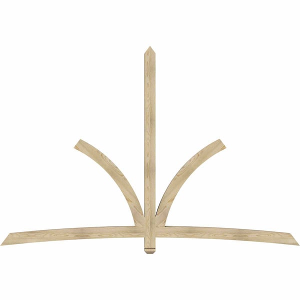 Ekena Millwork Davenport Rough Sawn Timber Gable Bracket, Douglas Fir, 108"W x 72"H x 4"D x 4"F, 16/12 Pitch GBW108X72X0404DAV00RDF - main